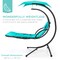 Best Choice Products Hanging Curved Chaise Lounge Chair Swing for Backyard, Patio w/ Pillow, Shade, Stand
